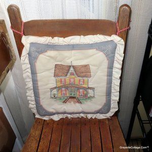 4 Ladder Back Chair Pads • Victorian House Patterns • Tie-On Back Pads